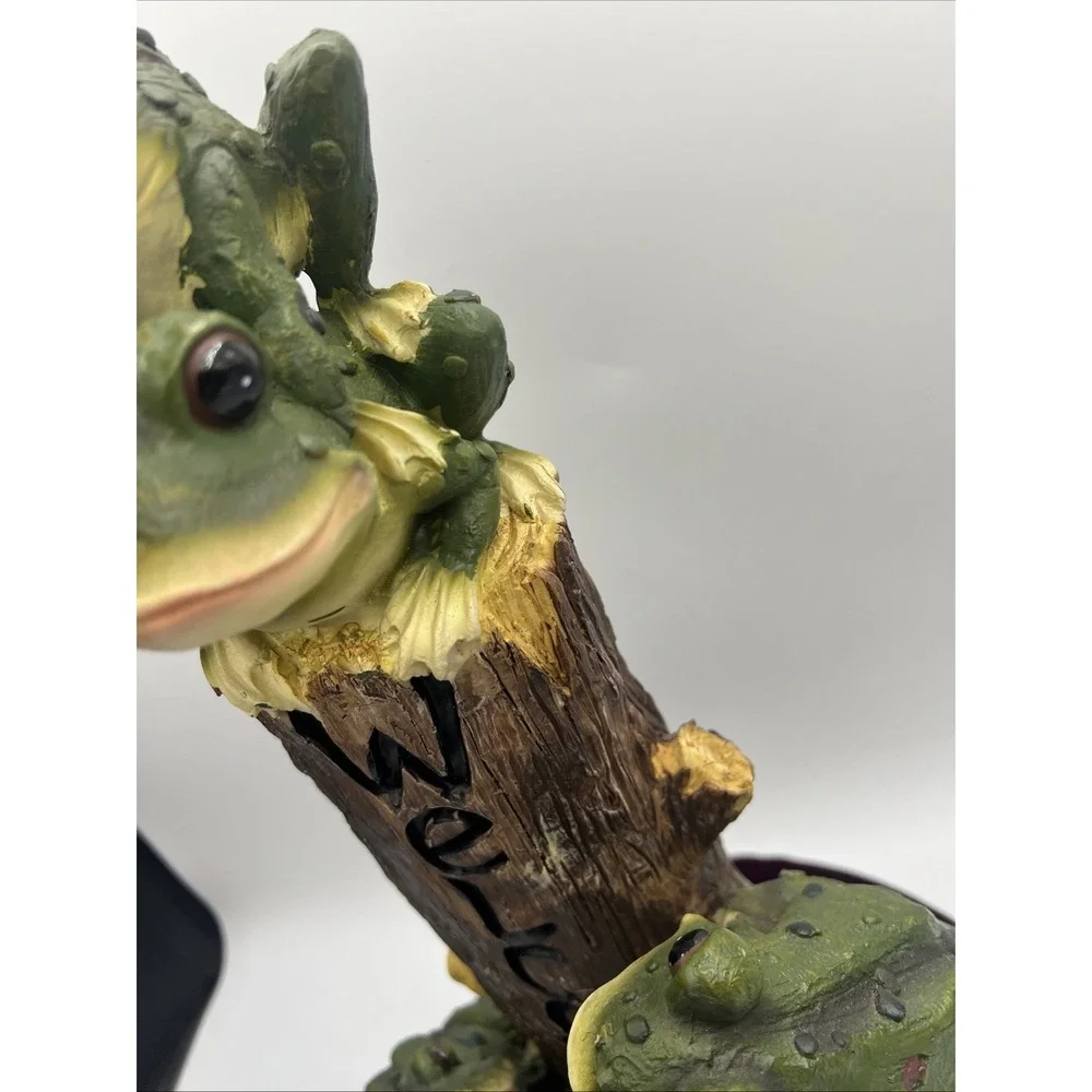 Frog Garden Statue Resin Welcome Sign Tall 16